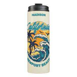Individuelle Name / Text California Surfen Thermosbecher