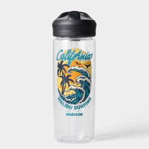 Individuelle Name / Text California Surfen Trinkflasche