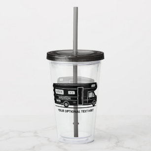 Individuelle Name & Text Camper Van Tumblers Acryltrinkbecher