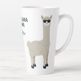 Individuelle Name & Text Cool Llama Latte Tasse