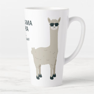 Individuelle Name & Text Cool Llama Latte Tasse