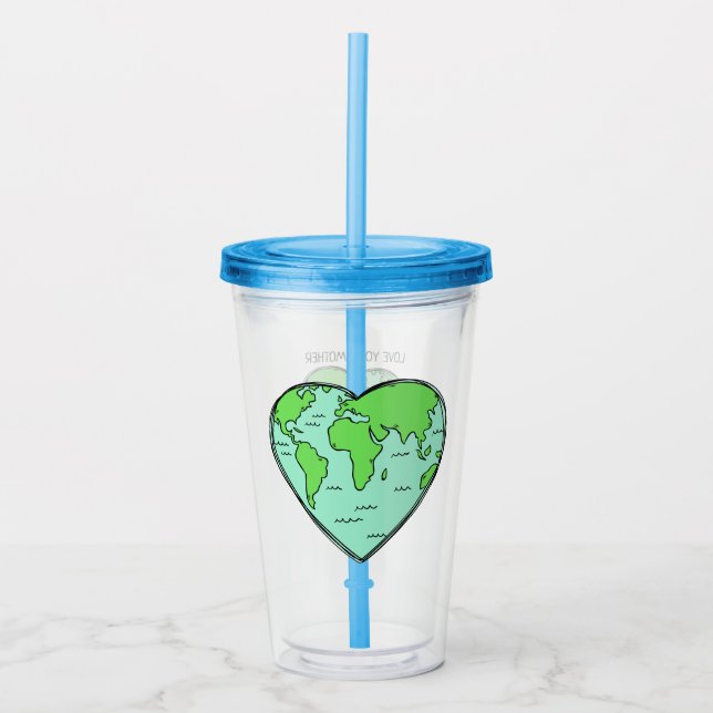 Individuelle Name & Text Earth Liebe Tumblers Acryltrinkbecher (Vorderseite)