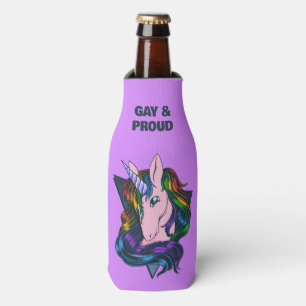 Individuelle Name & Text Gay Unicorn Flaschenkühler