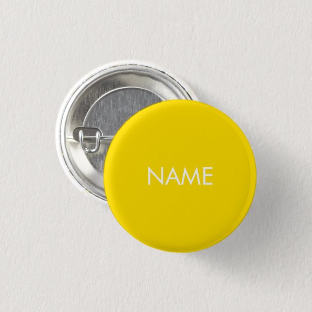 individuelle Name-Text gelb minimalistisch Button- Button (Vorne & Hinten)