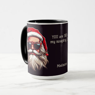 Individuelle Name & Text Grumpy Santa Tasse