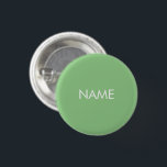 Individuelle Name-Text grün weiß minimalistisch Button<br><div class="desc">Anpassen mit Name,  minimalistischer Weiß-Taste,  Button</div>