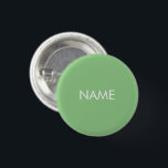 Individuelle Name-Text grün weiß minimalistisch Button<br><div class="desc">Anpassen mit Name, minimalistischer Weiß-Taste, Button</div>