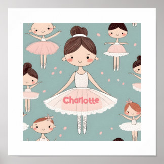 Individuelle Name Text Happy Ballerina Poster