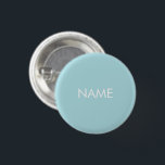 Individuelle Name Text hellblau Button<br><div class="desc">Mit Name,  Text minimalistisch schlicht,  hellblau,  pulverblau und weiß Taste Button anpassen</div>