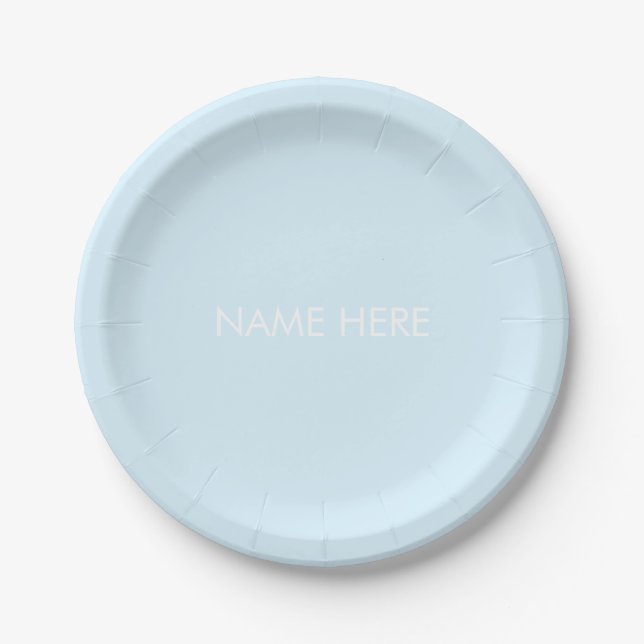 Individuelle Name-Text leicht minimalistisch Pappteller (Vorderseite)