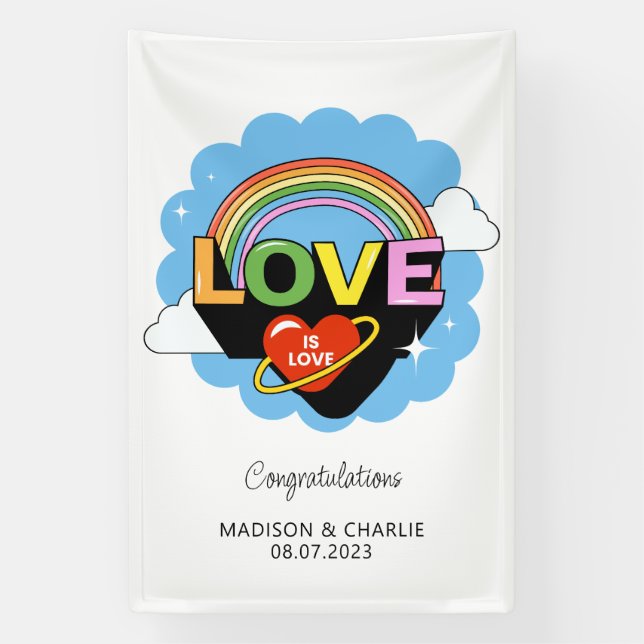 Individuelle Name / Text "Liebe ist Liebe" Banner (Vertikal)