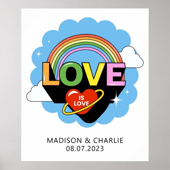Individuelle Name / Text "Liebe ist Liebe" Poster (Vorne)