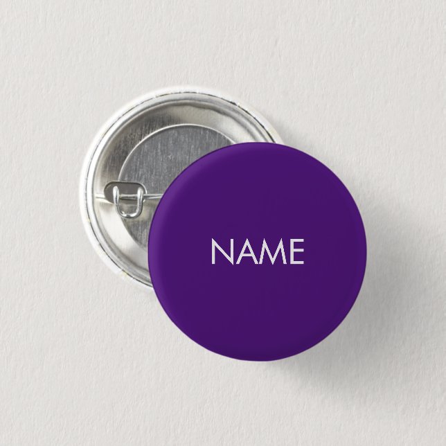 individuelle Name-Text lila weiße minimale Schaltf Button (Vorne & Hinten)