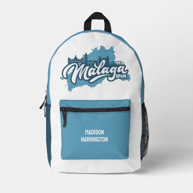 Individuelle Name / Text Malaga Spanien Bedruckter Rucksack (Vorderseite)
