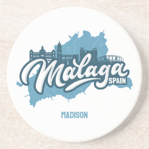 Individuelle Name / Text Malaga Spanien Getränkeuntersetzer