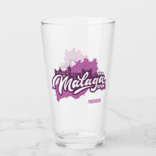 Individuelle Name / Text Malaga Spanien Glas