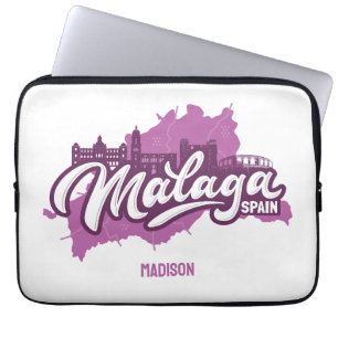 Individuelle Name / Text Malaga Spanien Laptopschutzhülle