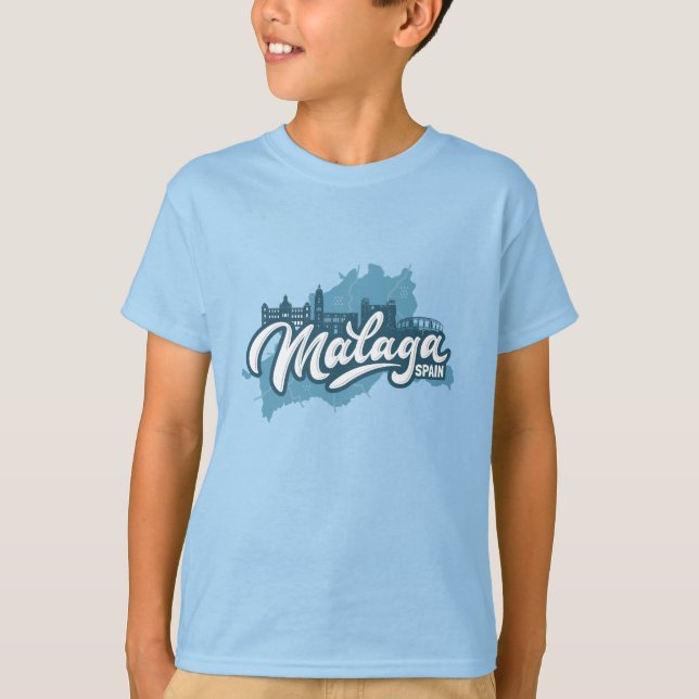 Individuelle Name / Text Malaga Spanien T-Shirt (Vorderseite)