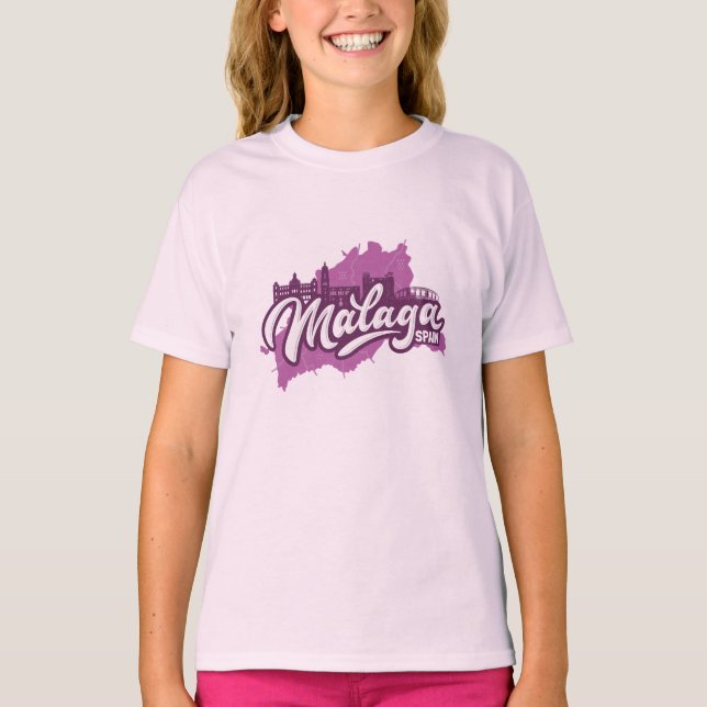 Individuelle Name / Text Malaga Spanien T-Shirt (Vorderseite)