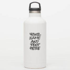 Individuelle Name Text Moderne Wasserflaschen Aufk Aufkleber