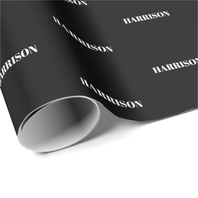 Individuelle Name Text-Monogramm Muster Geburtstag Geschenkpapier (Rolleneckpunkt)