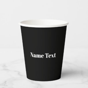 Individuelle Name Text monogramm Schwarz-weiß mini Pappbecher