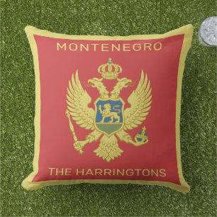 Individuelle Name & Text Montenegro - Flagge Kissen
