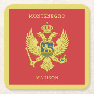 Individuelle Name & Text Montenegro Rechteckiger Pappuntersetzer