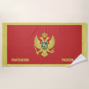 Individuelle Name & Text Montenegro Strandtuch