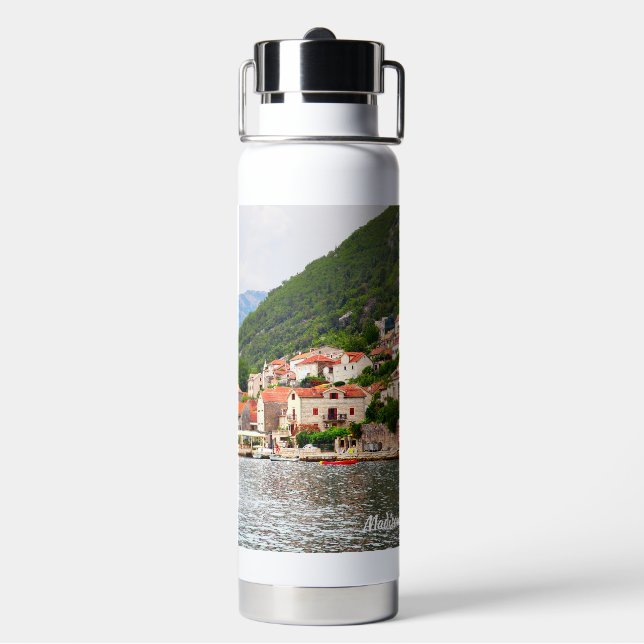 Individuelle Name & Text Montenegro Trinkflasche (Hinten)