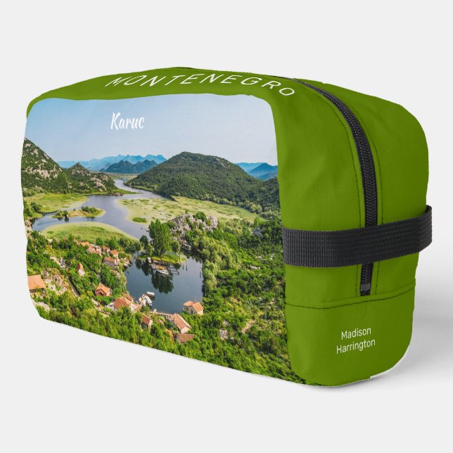 Individuelle Name & Text Montenegro Waschbeutel (Linke Seite)