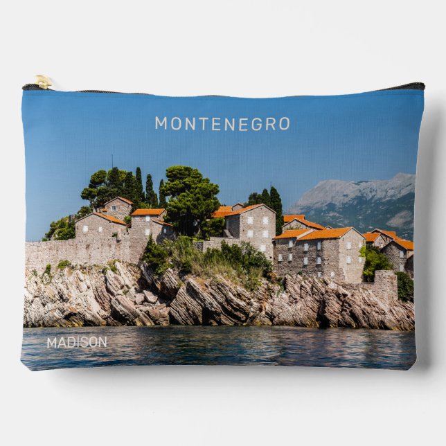 Individuelle Name & Text Montenegro Zubehörtasche (Vorderseite)