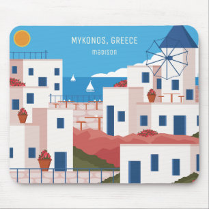 Individuelle Name & Text Mykonos Griechenland Mousepad