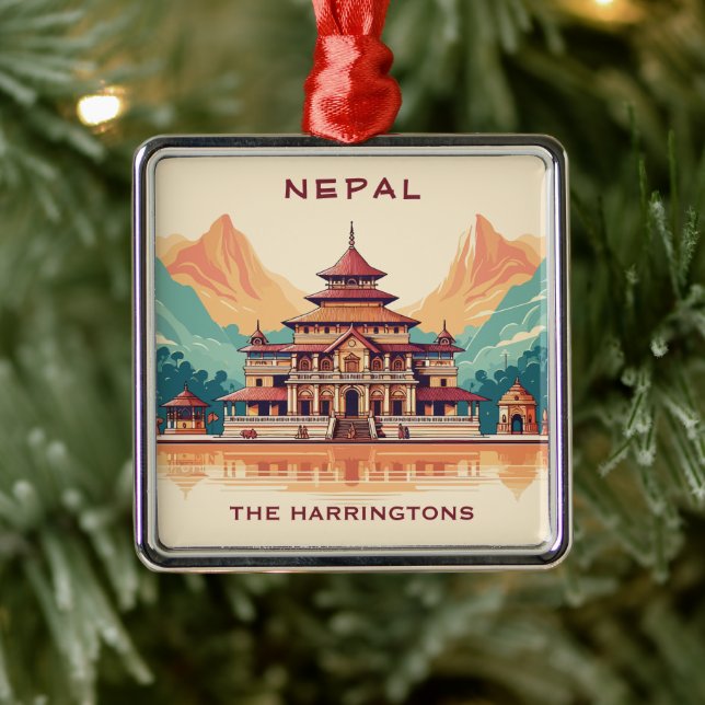 Individuelle Name & Text Nepal Ornament Aus Metall (Baum)