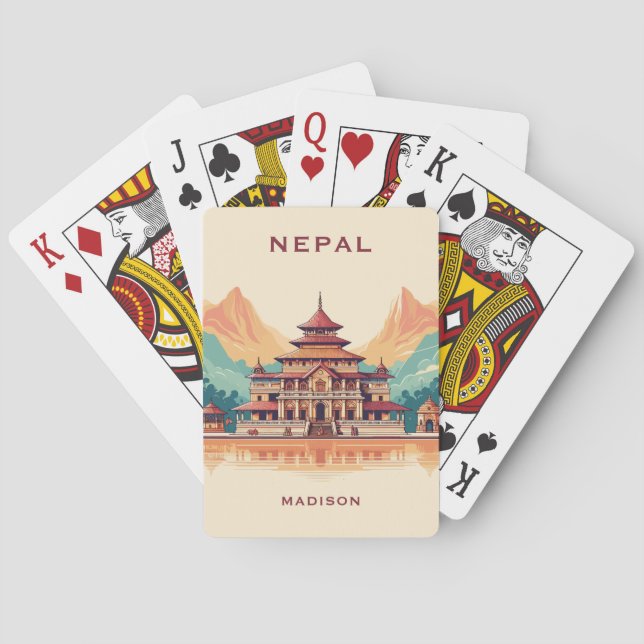 Individuelle Name & Text Nepal Spielkarten (Rückseite)