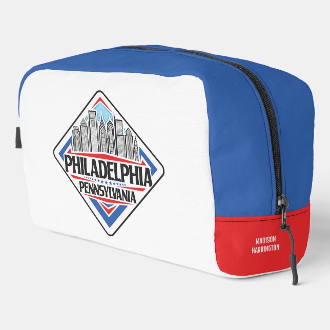 Individuelle Name/Text Philadelphia Pennsylvania Waschbeutel (Rechte Ecke)