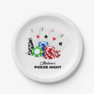 Individuelle Name & Text Poker / Casino Pappteller