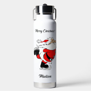 Individuelle Name & Text Skaten Santa Trinkflasche