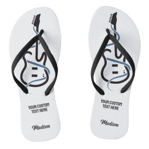 Individuelle Name & Text Stilisierte Gitarre Flip Flops