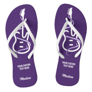 Individuelle Name & Text Stilisierte Gitarre Flip Flops