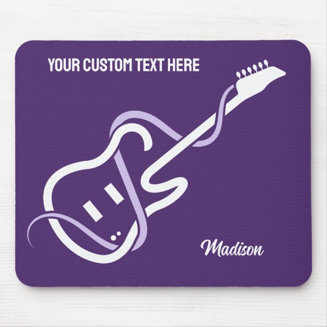 Individuelle Name & Text Stilisierte Gitarre Mousepad (Vorne)