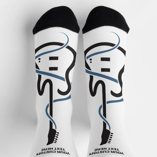 Individuelle Name & Text Stilisierte Gitarre Socken (Oben)