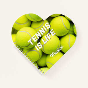 Individuelle Name & Text Tennis Balls Notizbuch