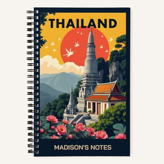 Individuelle Name / Text Thailand Notizbuch (Vorderseite)