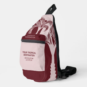 Individuelle Name & Text - tropischer Urlaub Crossbody Bag