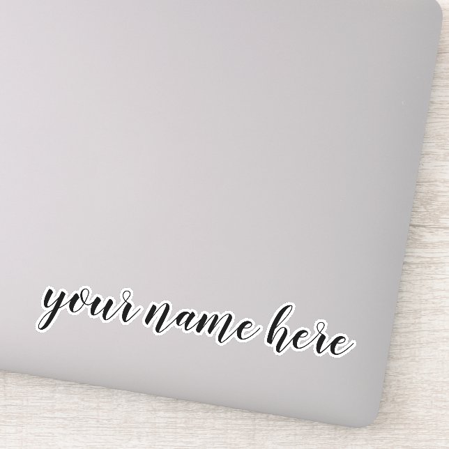 Individuelle Name Text Tumbler Notebook-Sticker Aufkleber (Detail)