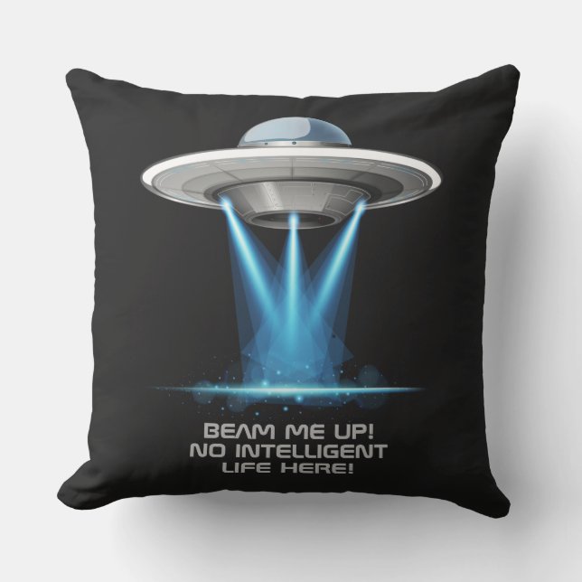 Individuelle Name & Text UFO Spaceship Kopfkissen  Kissen (Vorderseite)