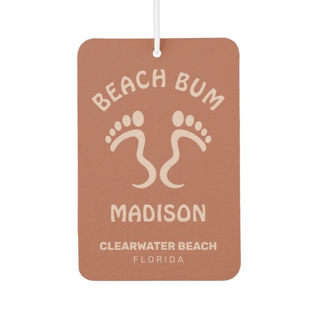 Individuelle Name-, Text- und Color-Beach-Bum Autolufterfrischer (Vorderseite)