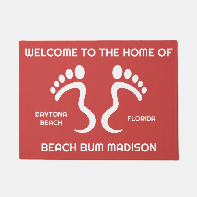 Individuelle Name-, Text- und Color-Beach-Bum Fußmatte (Vorderseite)