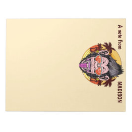 Individuelle Name-, Text- und Farb-Beach-Affen-Not Notizblock